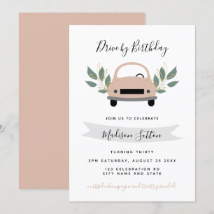 Convite Aniversário dirige-se por uma folhagem verde cor-d