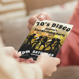 Convite Aniversário Disco dos Anos 70 | Bola de Purpurina 