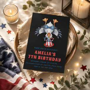 Convite Aniversário Divertido de Crianças Americana