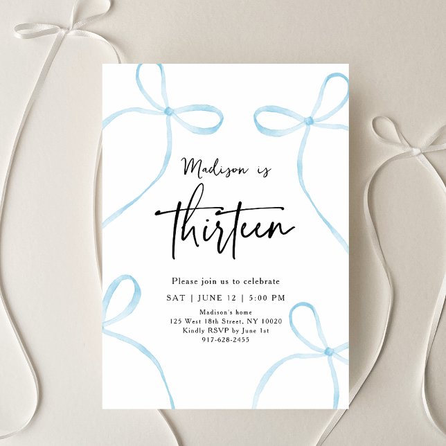 Convite Aniversário do 13 Arco Azul Delicado (Criador carregado)