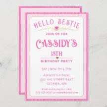 Aniversário do 13 cor-de-rosa bonito