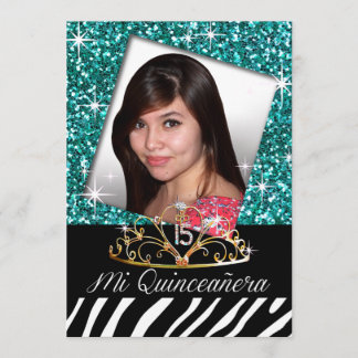 Convite Aniversário do 15 de Tiara Zebra Quinceañera| chá