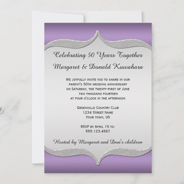 Convite Aniversário do 25 de Frame Silver do Ornamentado R (Frente)