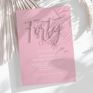 Convite Aniversário do 4º Adulto com Script Rosa na moda