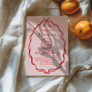 Convite Aniversário do 40º aniversário do bolinho desenhad