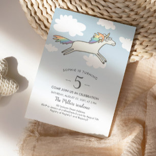 Convite Aniversário do 5 de Bela-com a Mão do Unicórnio
