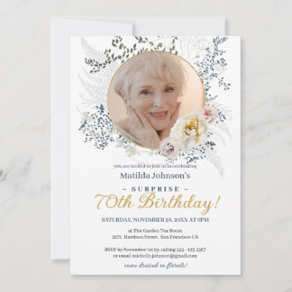 Convite Aniversário do 70 da Surpresa Personalizada de Flo