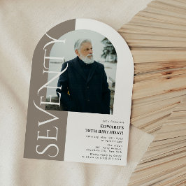 Convite Aniversário do 70 de Foto com Arch Mínimo 70