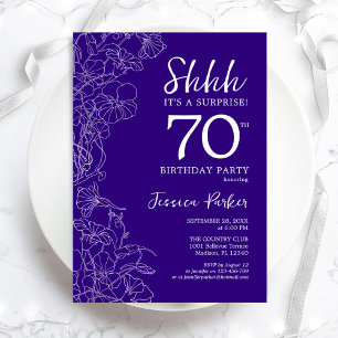 Convite Aniversário do 70 de Surpresa Roxo