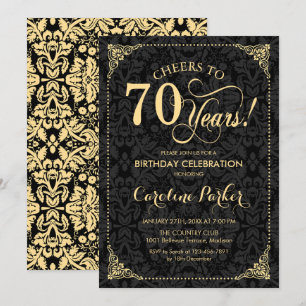 Convite Aniversário do 70 - Dourado Damasco