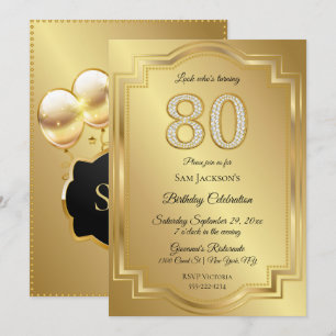 Convite Aniversário do 80 de Aniversário do Dourado e Di