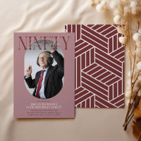 Aniversário do 90 de Foto e Assinatura Moderno Ova