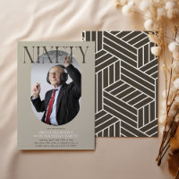 Aniversário do 90 de Foto e Assinatura Moderno Ova