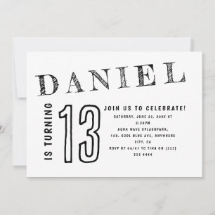 Convite Aniversário do Adolescente Negro Simples