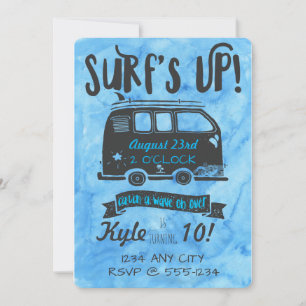 Convite Aniversário do adolescente - Tema do Surf