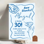 Convite Aniversário do Adulto do Coquetel Azul Desenhado à<br><div class="desc">Aniversário do Oyster Martini Aniversário das Mulheres,  Ostra Azul Martini Adulto Cocktail Convite à Aniversário,  Festa de Cocktail Summer Beach</div>