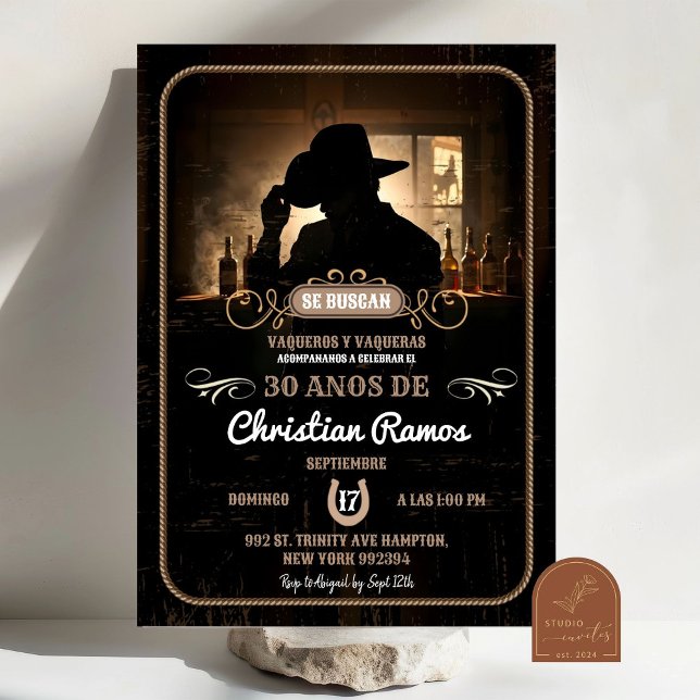 Convite Aniversário do Adulto do Cowboy Mexicano (Criador carregado)