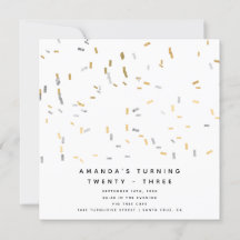 Aniversário do Adulto Silver Moderno e Dourado Fau