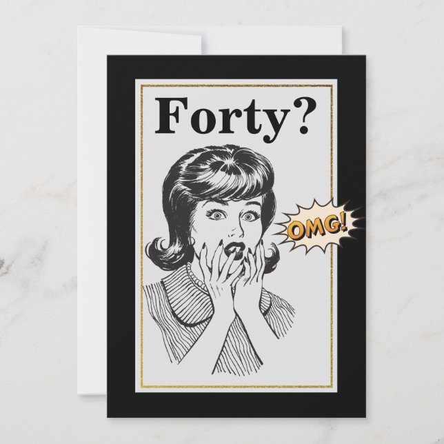 Convite Aniversário do aniversário de 40 anos do OMG Mulhe (Frente)