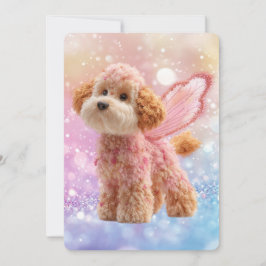 Convite Aniversário do Anjo Fada Cavapoo Cavoodle