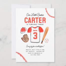 Convite Aniversário do Ano da Camisa de Beisebol