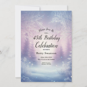 Convite Aniversário do Ano Personalizado da queda de neve 
