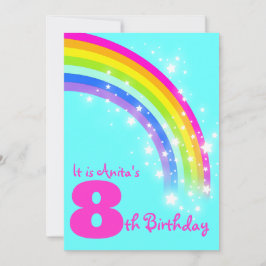 Convite Aniversário do aqua do aniversário do arco-íris