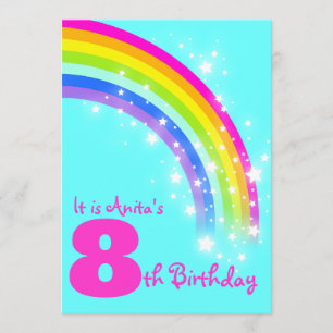 Convite Aniversário do aqua do aniversário do arco-íris