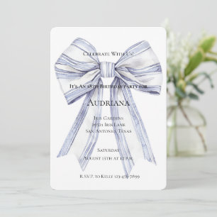 Convite Aniversário do Arco Branco Roxo bonito