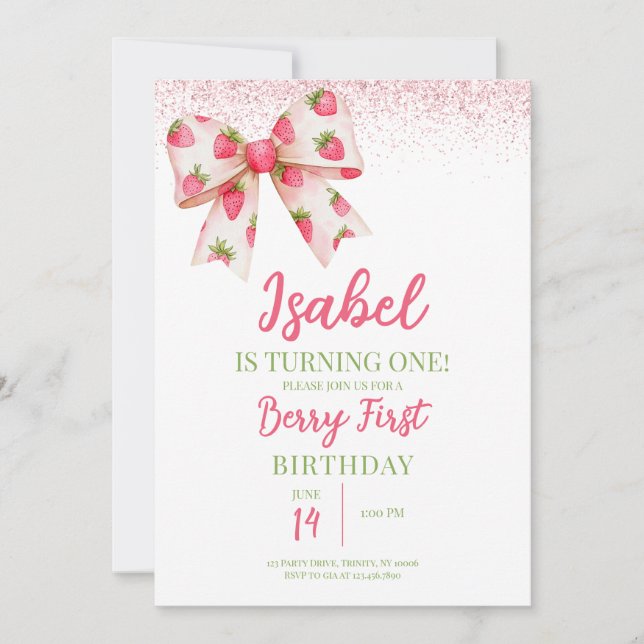 Convite Aniversário do Arco de Morango (Frente)