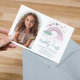 Convite Aniversário do Arco-Íris e Corações Púrpura, Cor-d