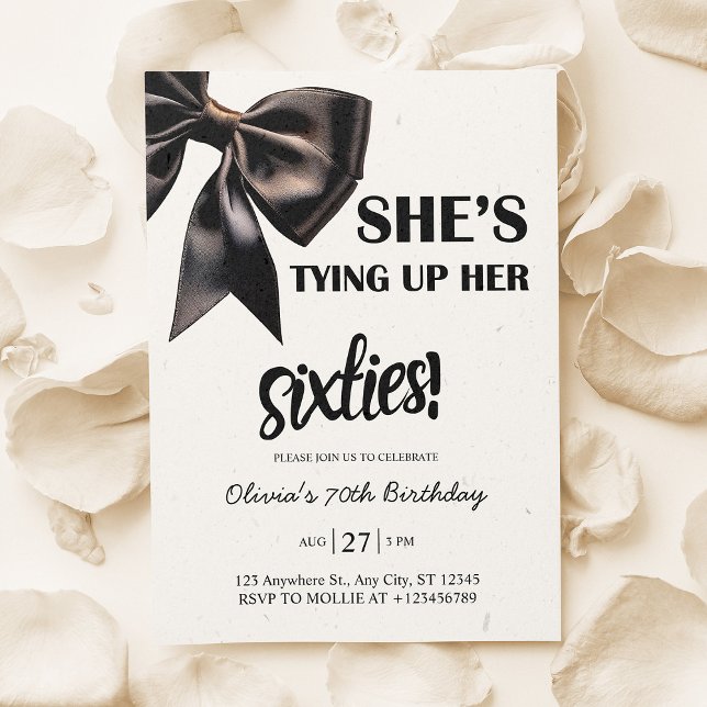 Convite Aniversário do Arco Negro Elegante (Criador carregado)