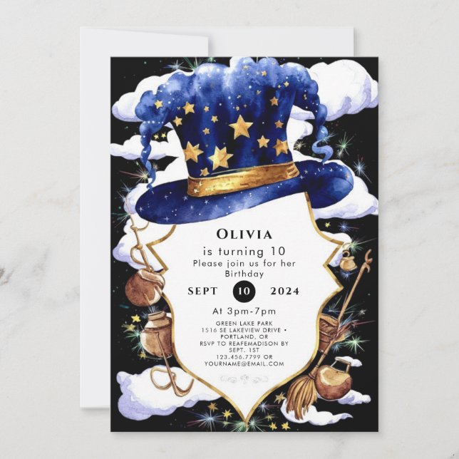 Convite Aniversário do Assistente de Aquarelas do Pastel W (Frente)