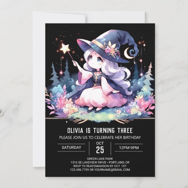 Convite Aniversário do Assistente de Cores Aquáticas Encan (Frente)