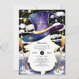 Convite Aniversário do Assistente de Diversão de Broom Mag