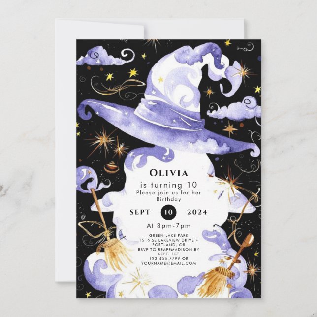 Convite Aniversário do Assistente de Diversão Mágica do Pa (Frente)