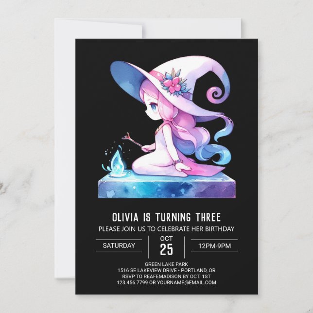 Convite Aniversário do Assistente de Felicidade de Aquarel (Frente)