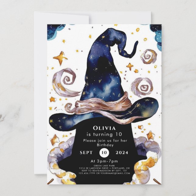 Convite Aniversário do Assistente de Quaresma de Aquarela  (Frente)