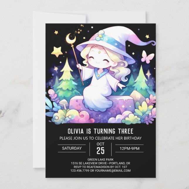 Convite Aniversário do Assistente Encantado Personalizado (Frente)