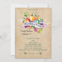 Convite Aniversário do Autumn Harvest Lights