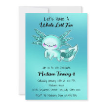 Aniversário do Axolotl Azul-Cáudia Teal Axolotl