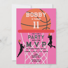 Convite Aniversário do Basquete Esporte Jumpman Pink Mulhe