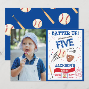 Convite Aniversário do Batter Up Little Rookie Baseball