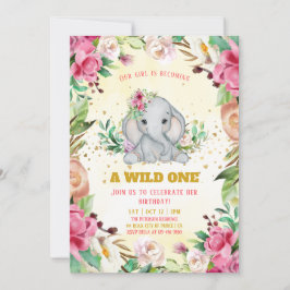 Convite Aniversário do Bebê-Elefante-Aquarela