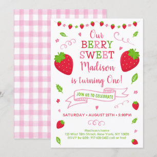 Convite Aniversário do Berry Sweet Strawberry