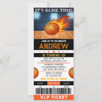 Aniversário do Bilhete de Basquete Moderno Pessoal