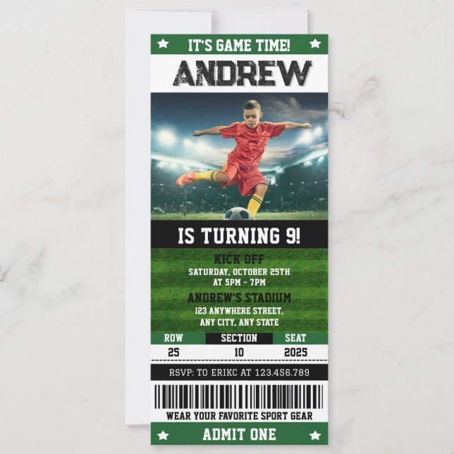 Convite Aniversário do Bilhete Pessoal com Foto (Frente)