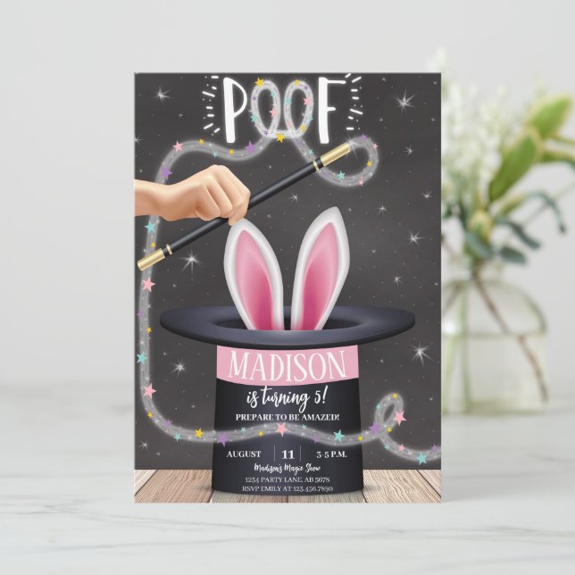 Convite Aniversário do Black Magic Show (Em pé/Frente)