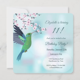 Convite Aniversário do Blossom do Hummingbird