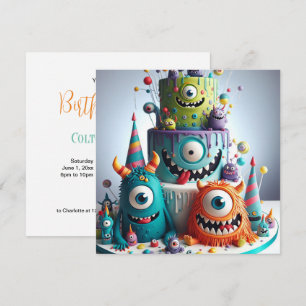 CONVITE ANIVERSÁRIO DO BOLO DE MONSTER LOUCO ESTRANHO